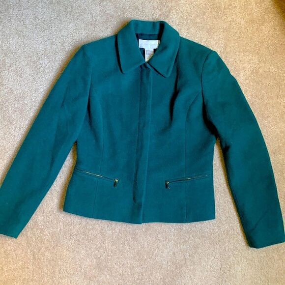 Casual Corner teal wool jacket - Picture 1 of 8